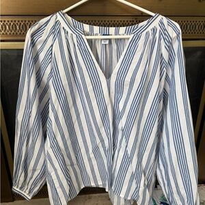 Old Navy Navy and White Striped Blouse